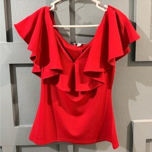 Unique Vintage Red off the shoulder top